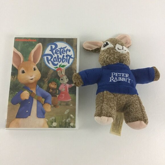 Nickelodeon Peter Rabbit DVD Animated Episodes with Plush Stuffed Animal Toy Lot - Picture 1 of 6
